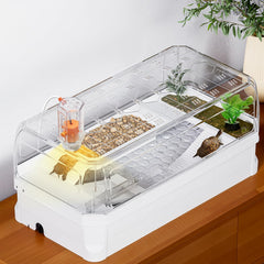 Clioran kit aquarium tortue avec couvercle, sécurité anti-évasion pour jeunes tortues.