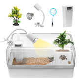 Cliordan tortue-tank: habitat acrylique avec filtre silencieux pour eau claire et observation nette.