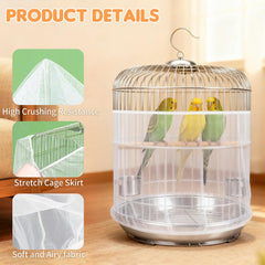 Clofiak couverture blanche de cage oiseaux, visibilite claire et surveillance aisée.