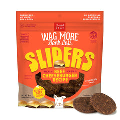 Cloud Star Mini-burgers Boeuf-Cheeseburger emballage pratique et recyclable pour chien.