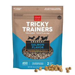 Cloud Star Tricky Trainers, sachet saumon croquant, récompense efficace en entraînement.