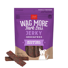 Cloud Star Wag More Bark Less canard pomme, morceaux savoureux riches en protéines pour chien.