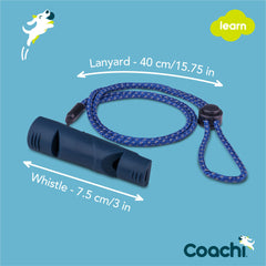 Coachi sifflet avec lanière réglable, ajuste rapidement et reste accessible.