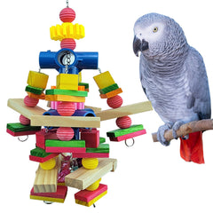 Cokliomc jouet perroquet bois naturel: stimulation mentale durable.