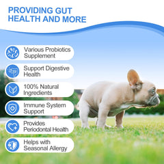 Étiquette ColEaze Probiotiques pour Chiens avec informations nutritionnelles claires.
