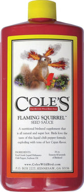 Cole's sauce épiée pour graines d'écureuil, bouteille de 16 oz prête à l'emploi pour attirer les oiseaux