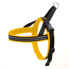 Harnais ComfortFlex Sport vue avant, jaune safran, confort et liberté lors des balades.
