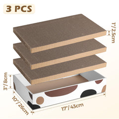 ComSaf grattoir carton 3-planches réversibles offre griffage durable.