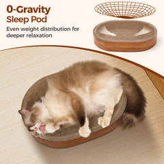 ComSaf chat grattage en carton, texture d’écorce pour griffes en douceur.