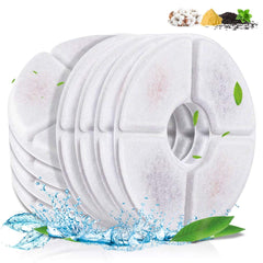 Filtre Comsmart pack 8 pour fontaine chat 81oz: eau propre et hydratation facilitée.