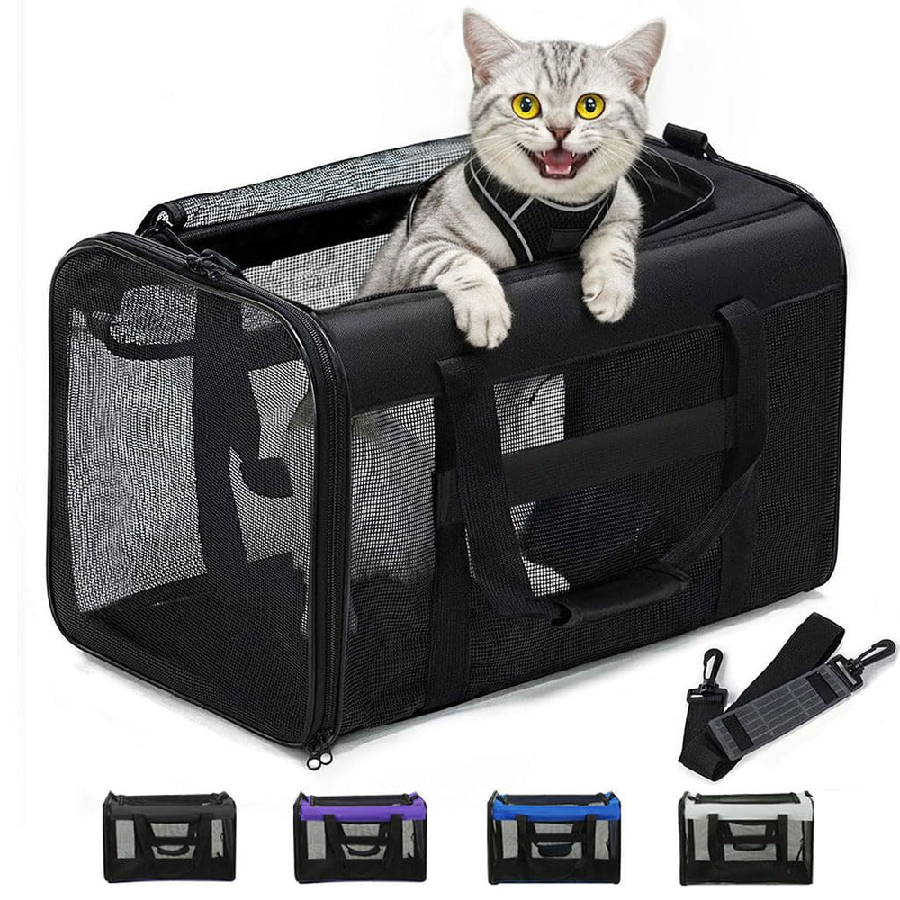 Conlun Sac Porte-Chat mesh-quatre-cotes pour ventilation optimale en voyage