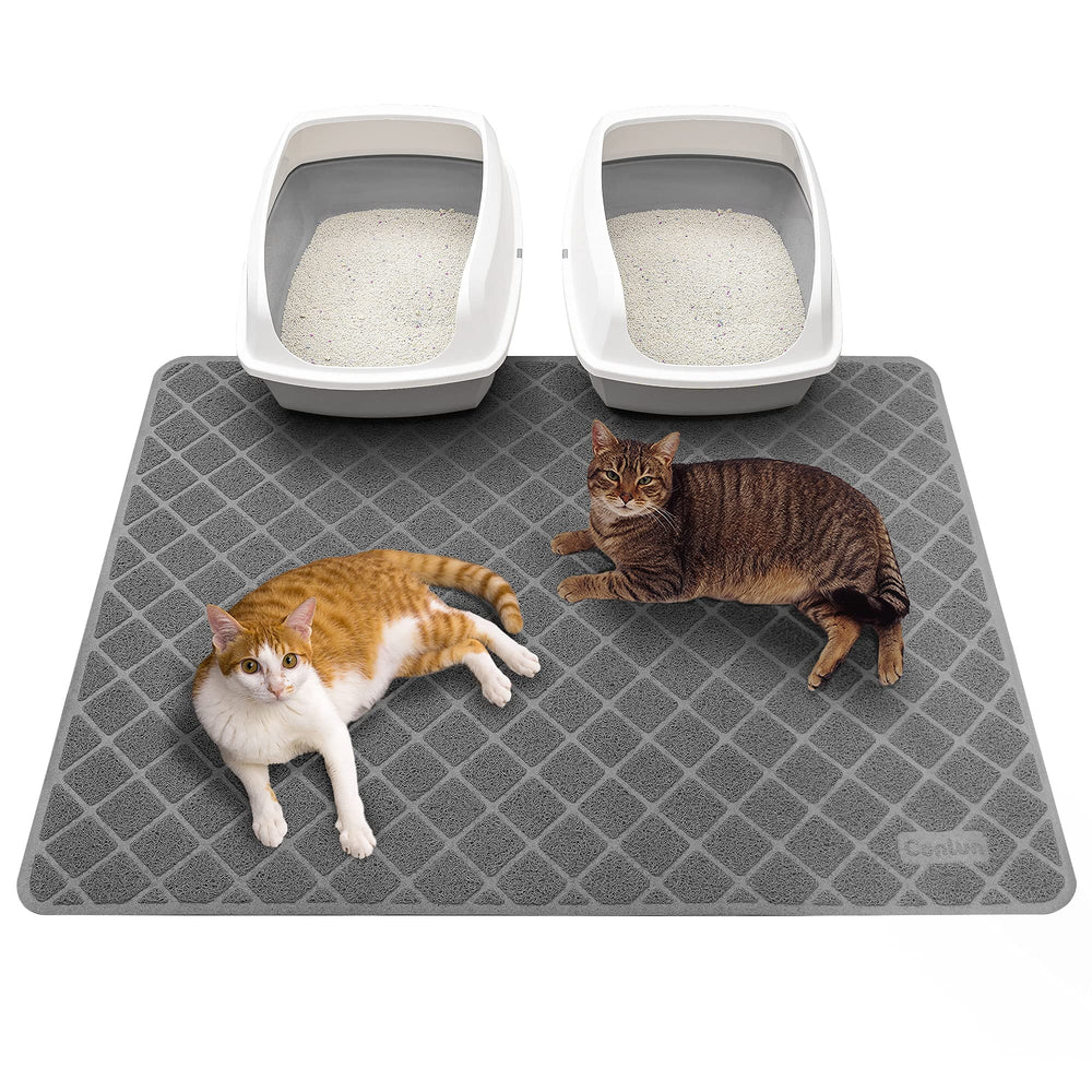 Conlun Tapis Litière Chat grille-pvc-47x35 : retient les grains et protège le sol.