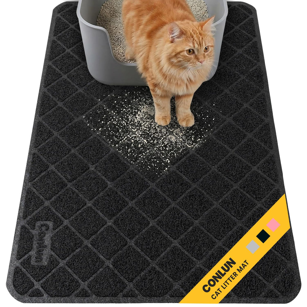 Conlun tapis litière chat grille PVC: capte l éclaboussure et protège le sol.