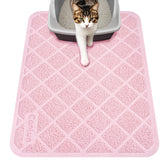 Conlun Tapis Litière Chat: grille PVC rose capture les débris et protège le sol.