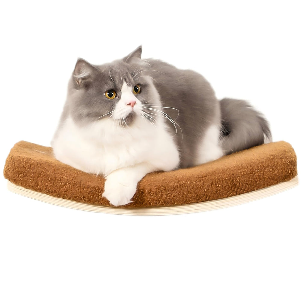 COOLEX étagère murale courbée pour chat, endroit sûr pour se reposer et observer.