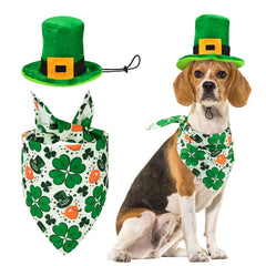 CooShou bandana-triangle trefle pour chien ou chat, style festif Saint-Patrick.