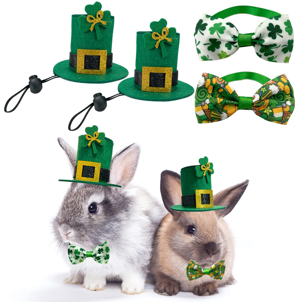 Chapeau vert Cooshou pour hamster avec trèfle irlandais, parfait pour les photos.