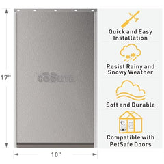 Cooute rabat porte chien grand format 26x43 cm, idéal pour portes larges.