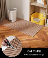 Cooyes Tapis Litière Chat à couper pour formes irrégulières, ajustement précis.