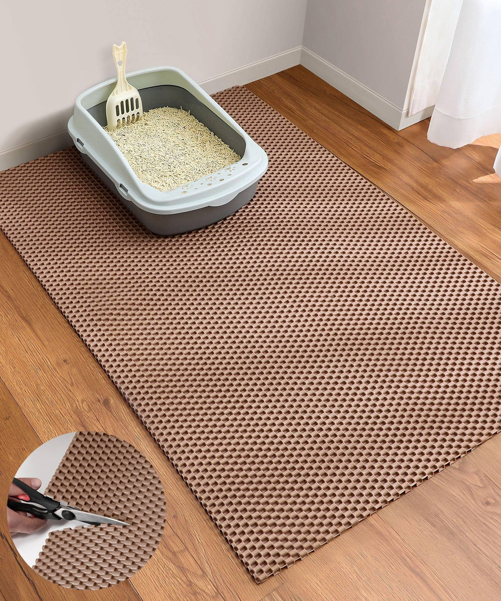 Cooyes Tapis Litière Chat grand format, aperçu d’ajustement pour bac large.