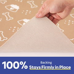 Cooyes tapis 16x24 gris anti-dérapant, stabilité renforcée sous les bols.