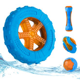 CoubonTail, jouet haltère qui crisse, idéal pour jeux aquatiques en piscine.