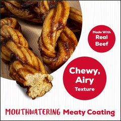 Country Kitchen Twists boeuf sans rawhide — boeuf réel et ingrédients sans gluten visibles