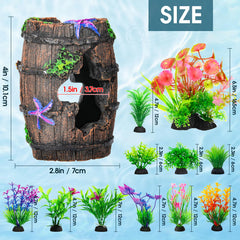 CousDUoBe plantes aquarium 11 pièces offrent cachettes et relief visuel