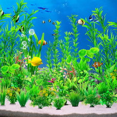 CousDUoBe plante d'aquarium avec base lourde pour éviter la flottabilité.