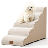 COZY KISS escalier chien 5 marches courbe beige, idéal pour petits chiens.