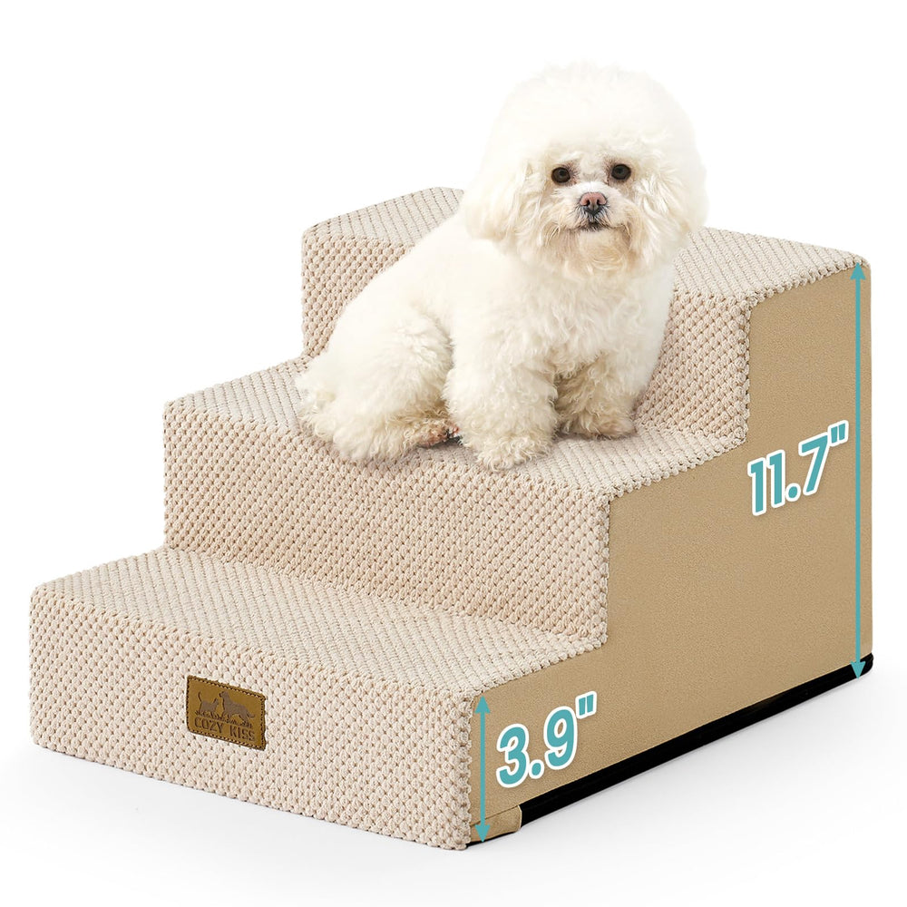 COZY KISS escalier pour chien petit, 3 niveaux, accès sûr au canapé.