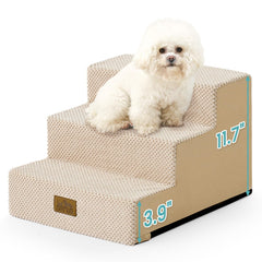 COZY KISS escalier pour chien petit, 3 niveaux, accès sûr au canapé.
