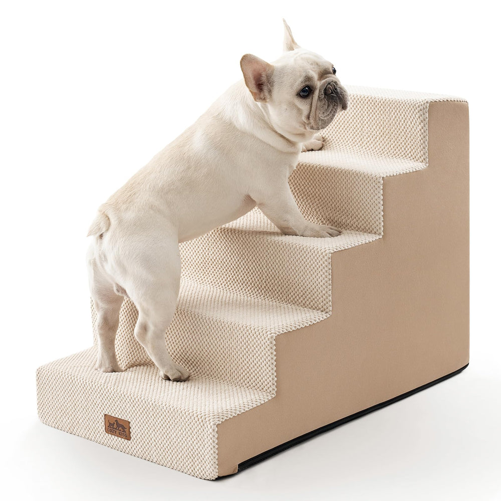 Escaliers COZY KISS 5 niveaux beige pour lits hauts et canapés.