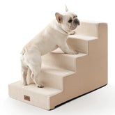 Escaliers COZY KISS 5 niveaux beige pour lits hauts et canapés.