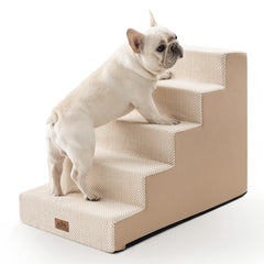 Escaliers COZY KISS 5 niveaux beige pour lits hauts et canapés.