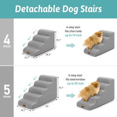 COZY KISS escaliers, housse en jersey gris lavable, surface douce et stable.
