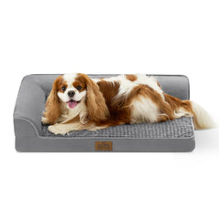 COZY KISS lit orthopédique en forme L pour chien, confort et soutien.