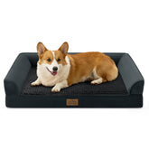 COZY KISS lit orthopédique pour chien avec mousse nid-dabeille et base 25D, soutien articulaire possible.