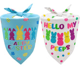 Bandana CozyHaus pour chien avec motif lapin Pâques, parfait pour photos festives.