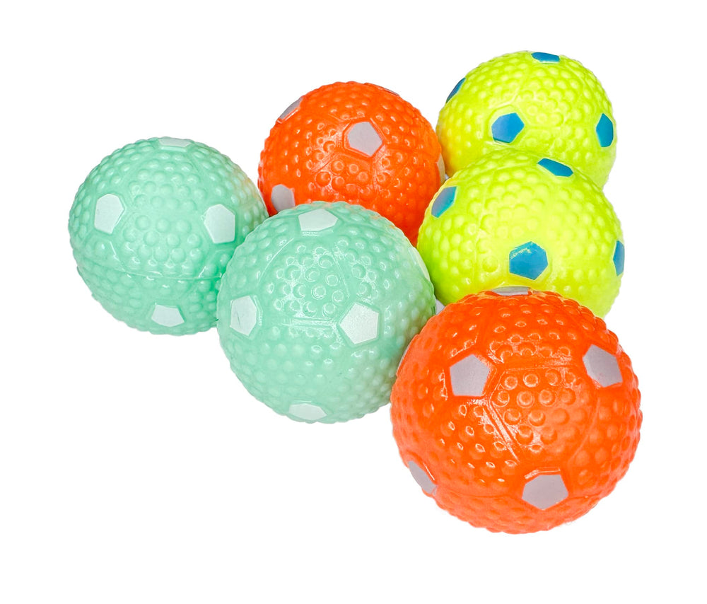 Ensemble de 6 balles latex Crafts Central, idéal pour chiens petits et moyens.