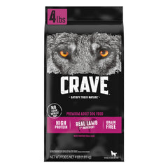 Croquettes CRAVE au gout d agneau sans cereales, pour chiens adultes, sac 4 lb