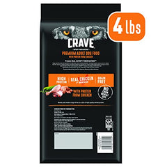 Croquettes CRAVE poulet pour chien adulte sans céréales et goût riche.