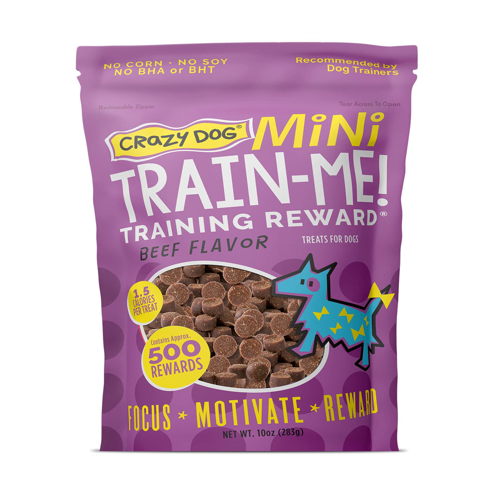 Crazy Dog Mini Train-Me sac 10 oz, friandises pratiques pour l entrainement et la motivation.