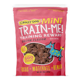 Crazy Dog Mini Train-Me! sachet 10oz saveur bacon : récompense idéale pour l'entraînement.