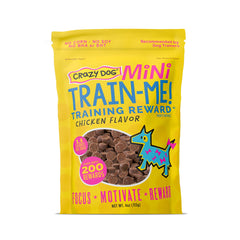 Crazy Dog Train-Me! mini-recompenses dans un paquet 4 oz, idéal pour démarrer l'entraînement.