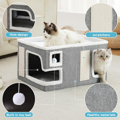 Crispedia nid chat cave douillet: refuge cosy pour les siestes.