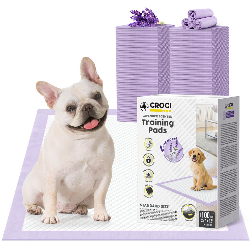 Croci Puppy Pads 22x22in emballage couleur, prêt à l'emploi pour un nettoyage efficace.
