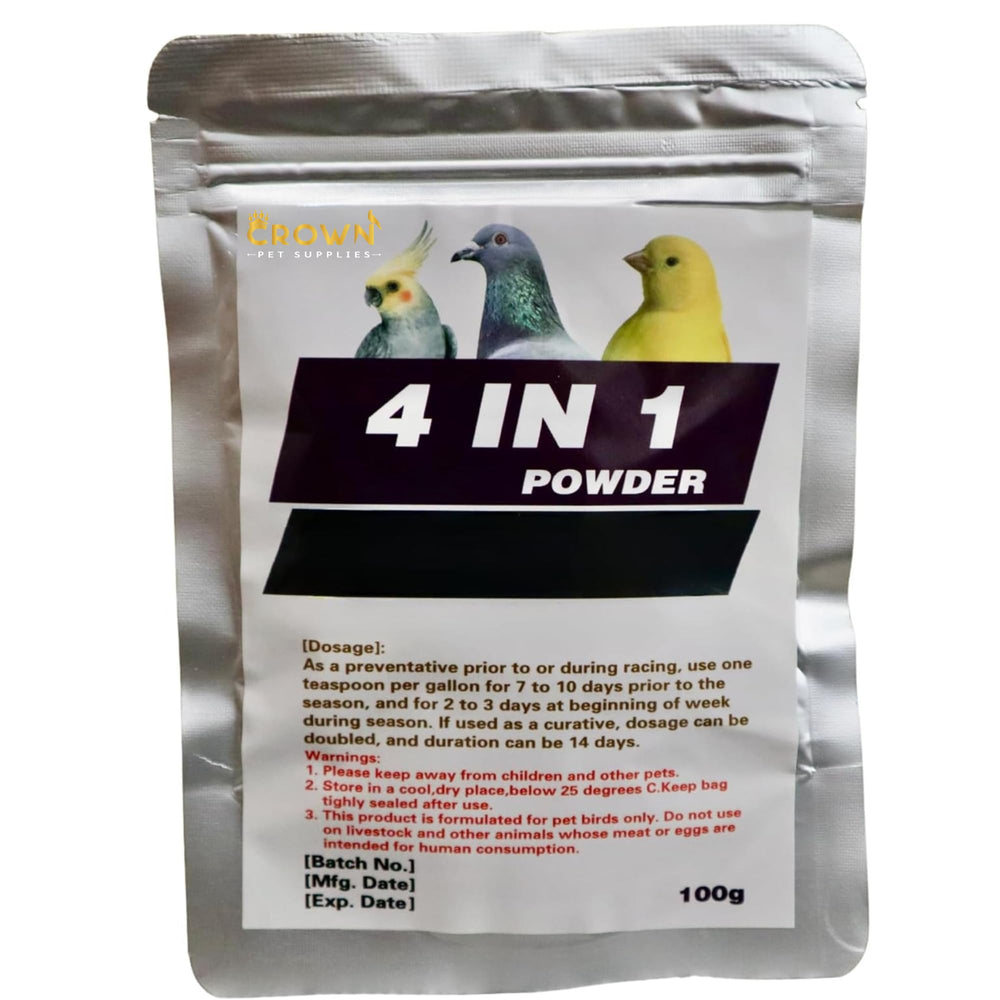 Crown Pet Supplies 4 en 1 poudre: facile à mélanger dans l'eau des pigeons.