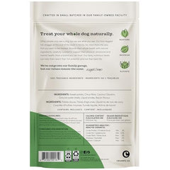 Crumps’ Naturals Bacon Dental, emballage en vedette, ingrédients naturels.