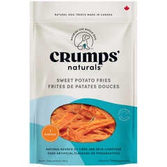 Crumps’ Naturals Frites patate douce emballage, friandise naturelle riche en fibres.